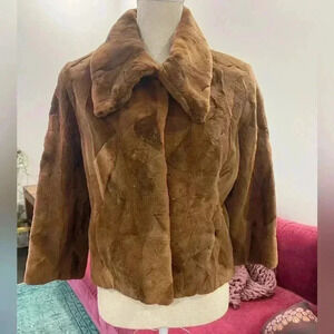 Real Mink Fur Sz S 3/4 sleeve Coat